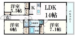 甲子園駅 徒歩5分 3階の物件間取画像